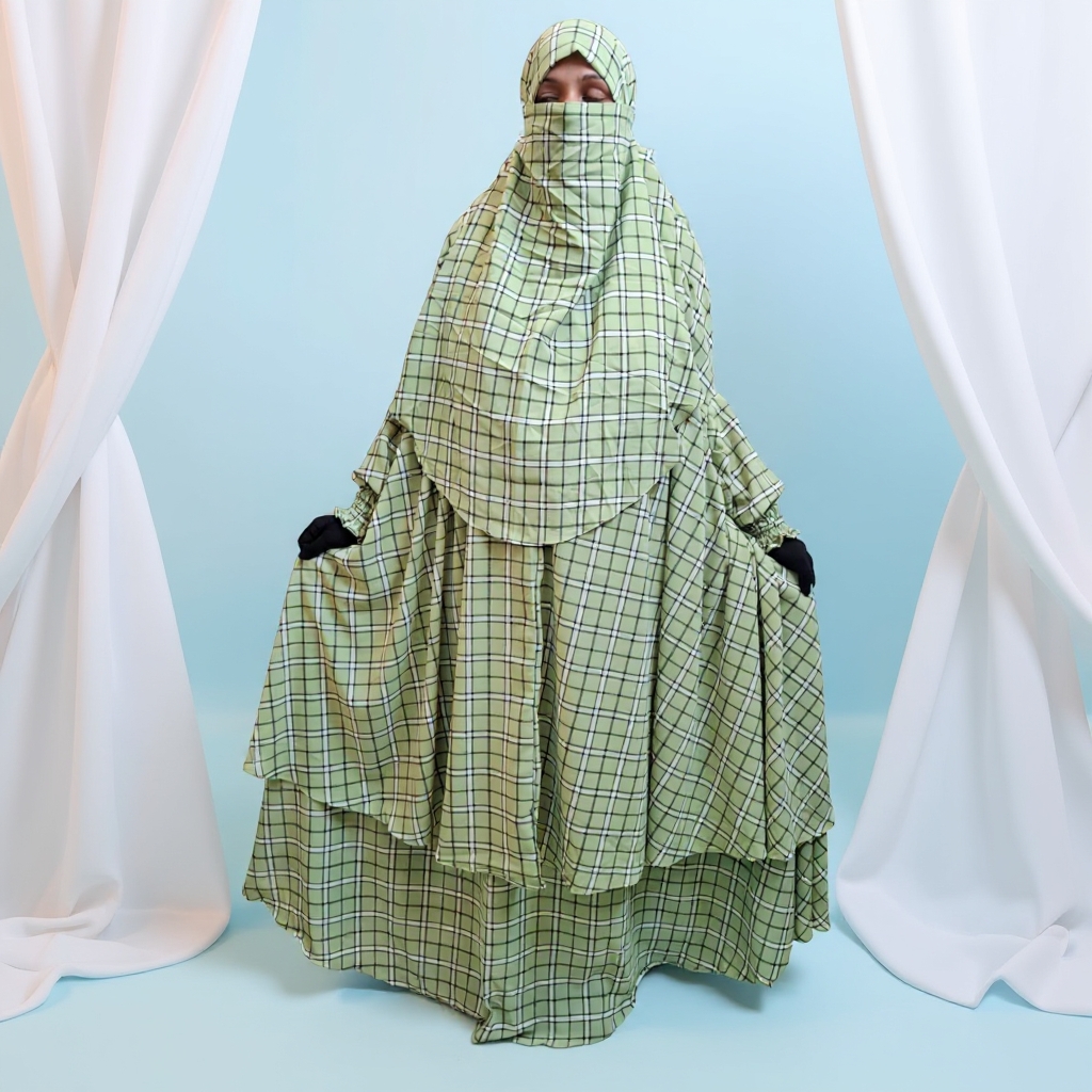 Cherry Georgette Fabric Khimar Skart Set CG128
