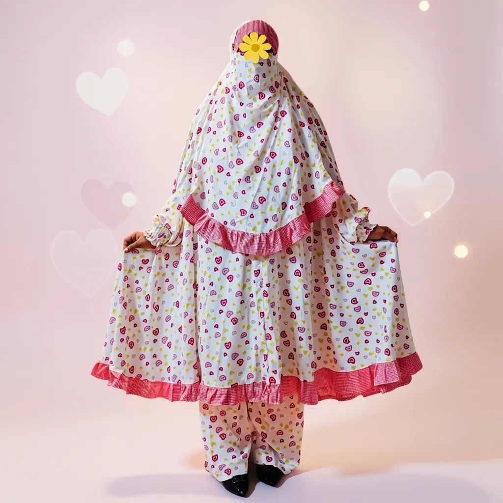 Cherry Georgette Fabric Khimar Set CG137