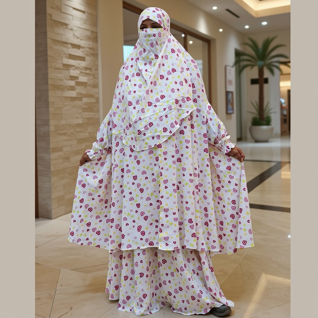 Cherry Georgette Fabric Khimar Skart Set CG136