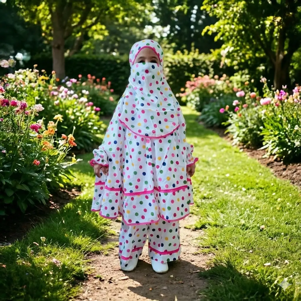 Kids Cotton Khimar Set  KCK112