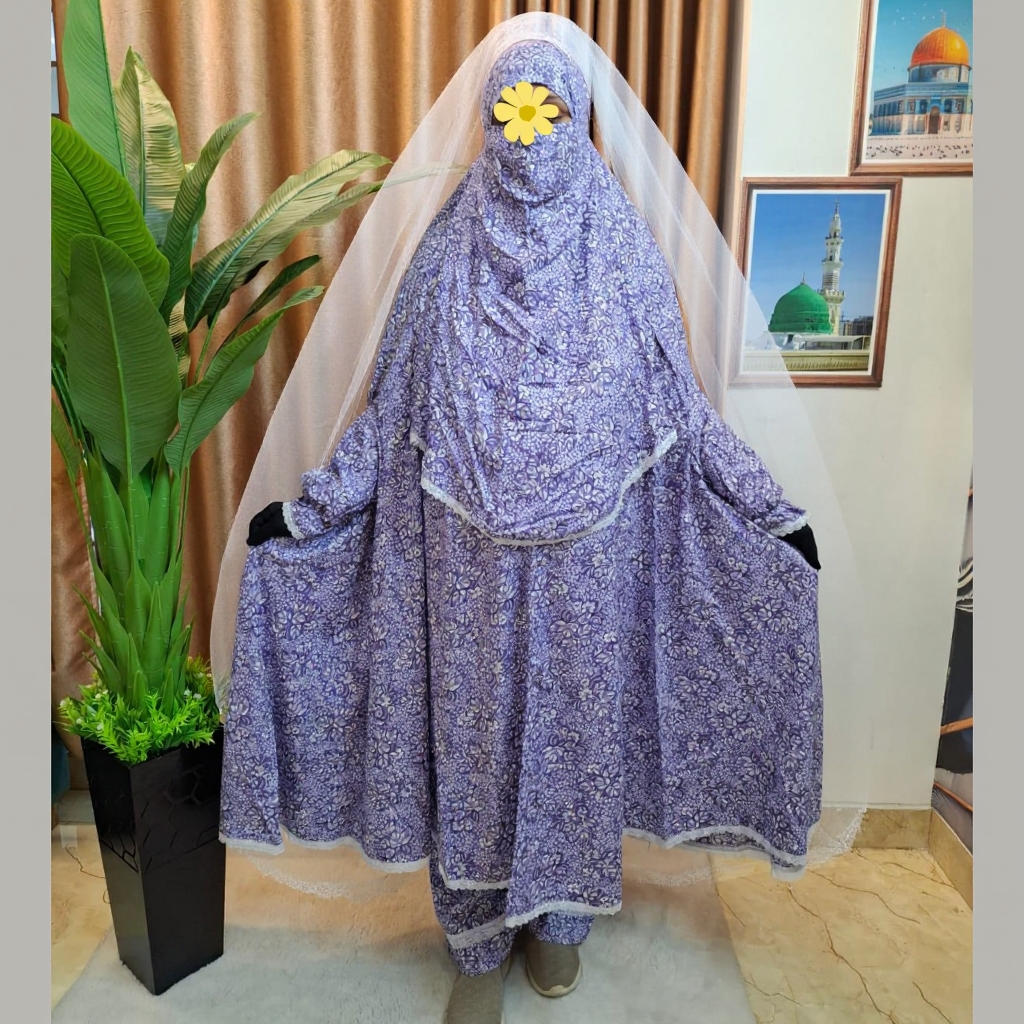 Woman Lilen Fabric Khimar Set WLF121
