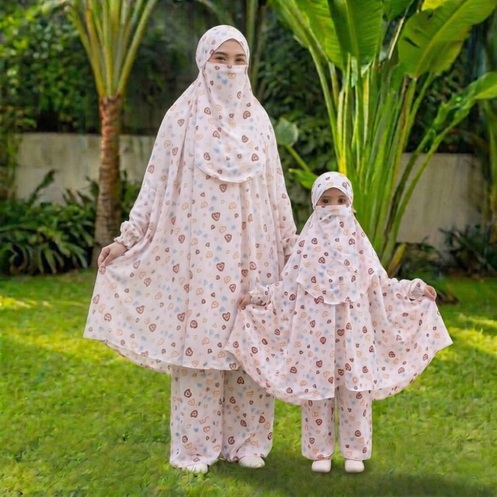 Cherry Georgette Fabric Khimar Set CG132