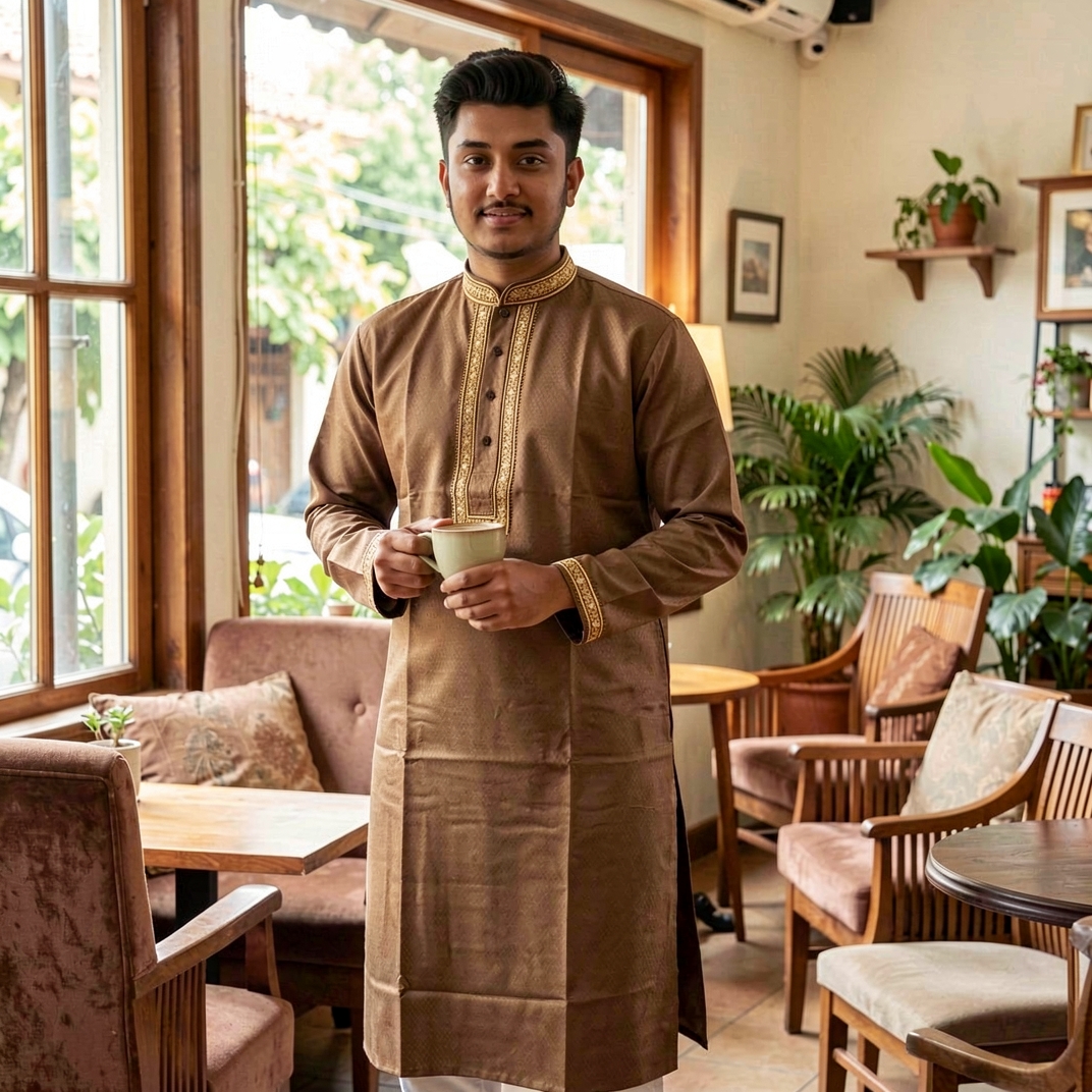 Premium Quality Ambroydary Cotton Biscos Panjabi P110